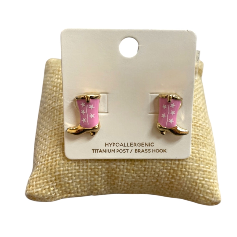 C6E2090 MINI WESTERN BOOTS STUD EARRINGS