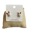C6E2193  WHITE PINK  BUNNY EARRINGS