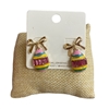 C6E2204 PINK  MULTICOLOR EGG  EARRINGS