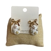 C6E2205  WHITE MULTICOLOR EGG  EARRINGS