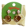 C6E2434 BASEBALL & GLOVE GOLD POST EARRINGS