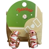 C6E2442 GOLD BASEBALL BEADED SMALL OPEN HOOP EARRINGS
