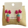 C6E2486 PENCIL & BOW STUD EARRINGS