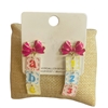 C6E2491 ABC & NUMBERS BOW POST EARRINGS
