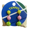C6E2504 MULTI COLOR TENNIS POST DANGLE EARRINGS