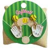 C6E2573 SOFTBALL & GLOVE GOLD POST EARRINGS