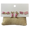 C6ES2093 GOLD MULTI WESTERN 3 PAIR STUD EARRING SET