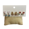 C6ES2212  RHINESTONE  BUNNY EGG 3PCS SET EARRINGS