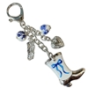 C6K2131 "LET'S GO GIRLS" BLUE COWGIRL BOOT PURSE CHARM