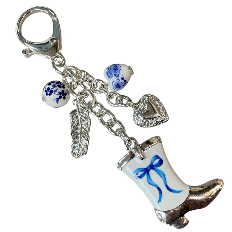 C6K2131 "LET'S GO GIRLS" BLUE COWGIRL BOOT PURSE CHARM