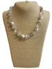 C6N2253  CLEAR ACRYLIC & PEARL BEADED SHORT NECKLACE