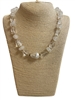 C6N2254  CLEAR ACRYLIC & PEARL BEADED SHORT NECKLACE