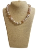 C6N2274  ACRYLIC FLORAL  BEADED SHORT NECKLACE