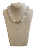 C6N2302 GOLD HEART CLEAR BEADED SHORT NECKLACE