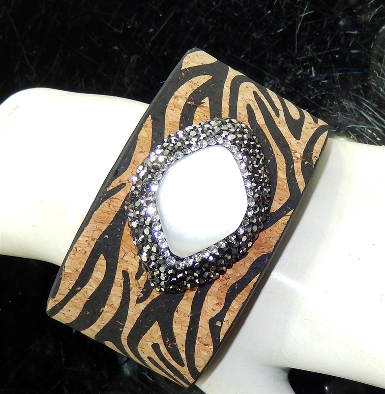 CB189 ANIMAL PRINT CLAY DRUZY BANGLE