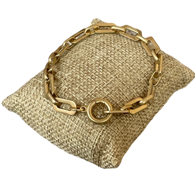 CB2135 CHAIN LINK CIRCLE IN CENTER  BRACELET