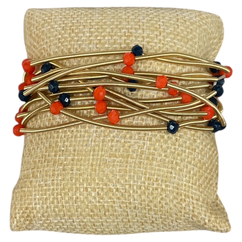 CB2176BO  BLUE & ORANGE GUITAR STRING BRACELET