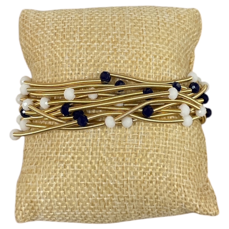 CB2176BW  BLUE & WHITE GUITAR STRING BRACELET