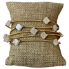 CB2278 PEARL CLOVER & GOLD BEADED BRACELET SET