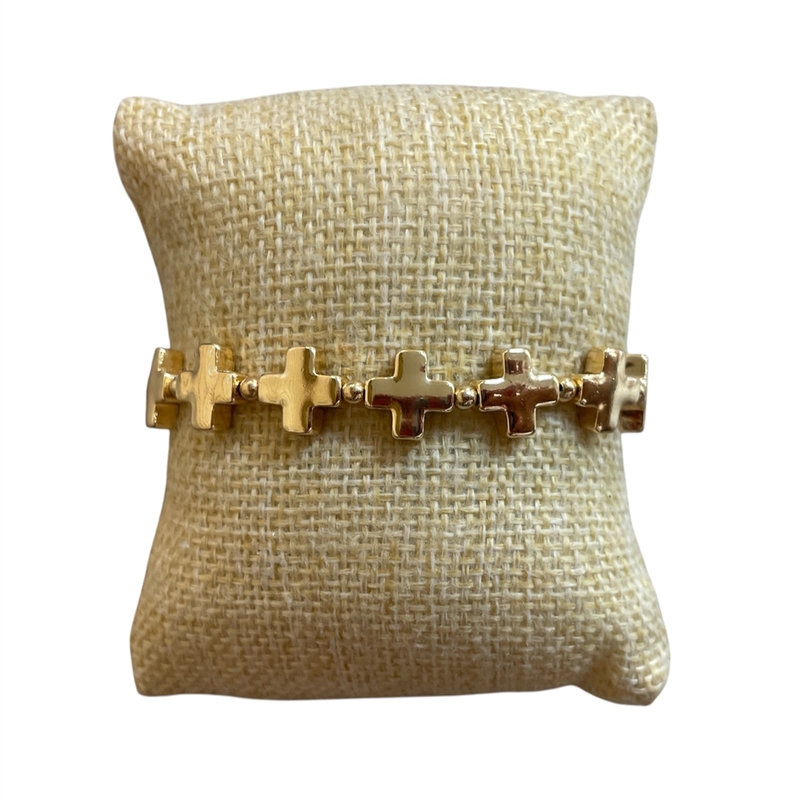 CB2283 CROSS BEADED STRETCH BRACELET