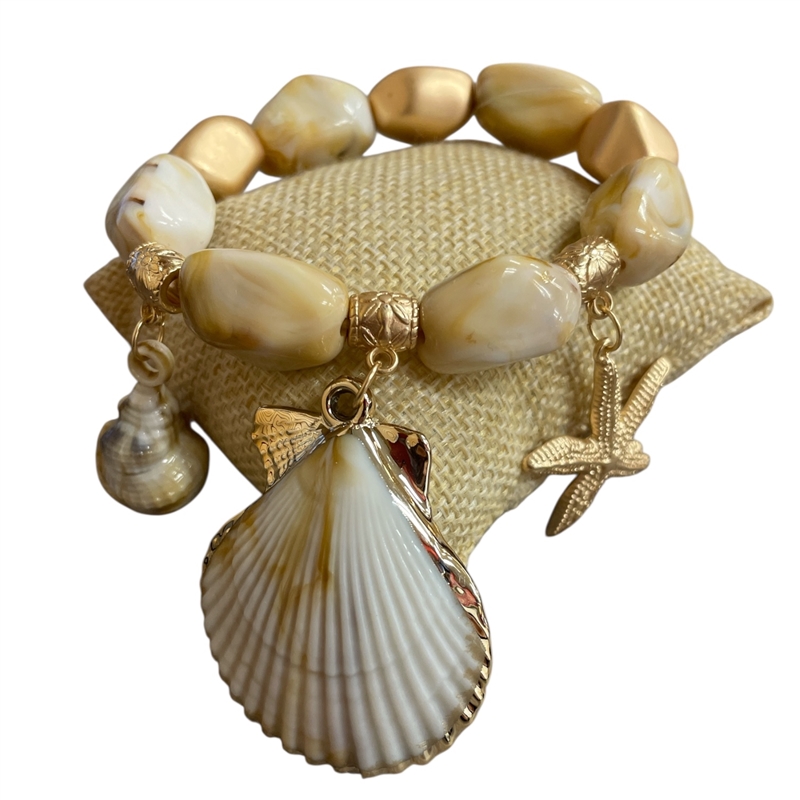 CB2326 SEA SHELL CHARM BRACELET