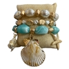 CB2328 SEA SHELL ACRYLIC BRACELET SET