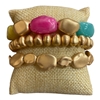 CB2332 GOLD ACRYLIC BRACELET SET