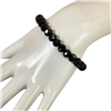 CB8BK 8MM BLACK CRYSTAL BEADED BRACELET