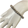 CB8BMS 8MM CRYSTAL METALLIC SILVER  BEADED  BRACELET