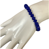 CB8BRB 8MM CRYSTAL ROYAL BLUE BEADED  BRACELET