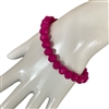 CB8FT  8MM MATTE DARK FUCHSIA  CRYSTAL BRACELET