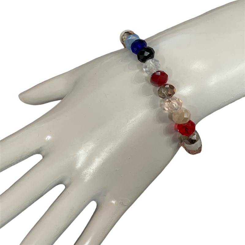CB8MCC  8MM MULTI CLEAR COLORS CRYSTAL BRACELET