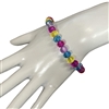 CB8MCR  8MM CLEAR MULTI COLORS CRYSTAL BRACELET