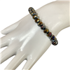 CB8ML 8MM CRYSTAL METALLIC  MULTI BEADED BRACELET