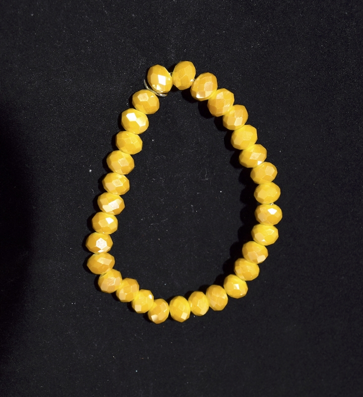 CB8MY 8MM CRYSTAL MUSTARD YELLOW BRACELET