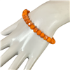 CB8ORG 8MM CRYSTAL ORANGE BEADED BRACELET