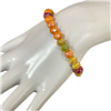 CB8ORM  8MM  ORANGE MULTI  CRYSTAL BEADED BRACELET