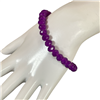 CB8PR 8MM PURPLE CRYSTAL BEADED BRACELET