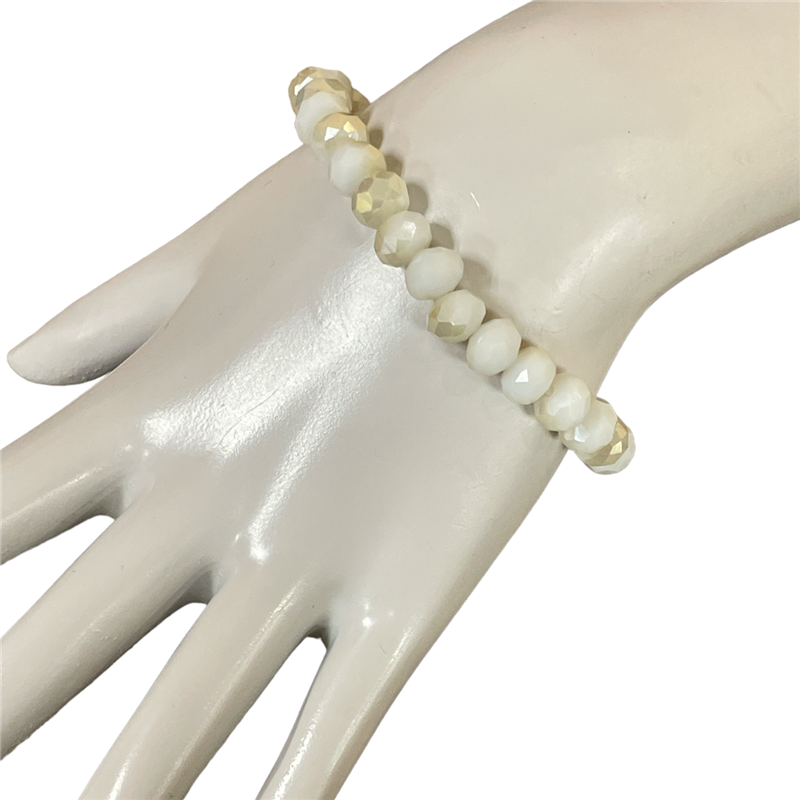 CB8WT 8MM MATTE TWO-TONE WHITE BRACELET
