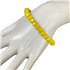 CB8YW 8MM CRYSTAL YELLOW  BEADED BRACELET