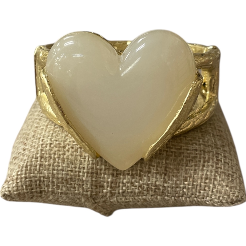 CBL9000 WHITE STONE HEART GOLD BRACELET