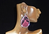 CD121 PINK/BLACK CLAY DRUZY SNAKESKIN EARRINGS