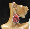 CD123 RED CLAY DRUZY SNAKESKIN EARRINGS