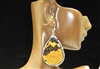 CD128 YELLOW OVAL CLAY DRUZY SNAKESKIN EARRINGS