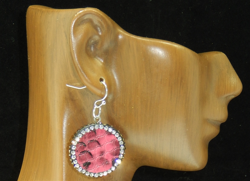 CD136 PINK CLAY DRUZY EARRINGS