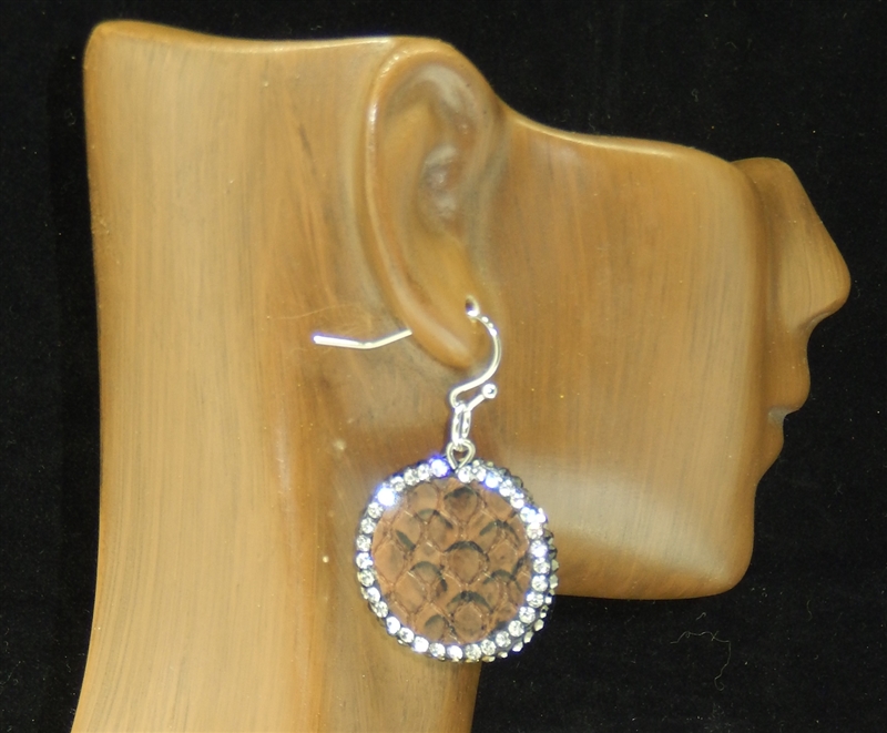 CD137 BROWN CLAY DRUZY EARRINGS