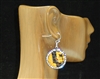 CD141 YELLOW SNAKESKIN CLAY DRUZY EARRINGS