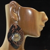 CD151 CLAY DRUZY TEARDROP LEATHER EARRINGS