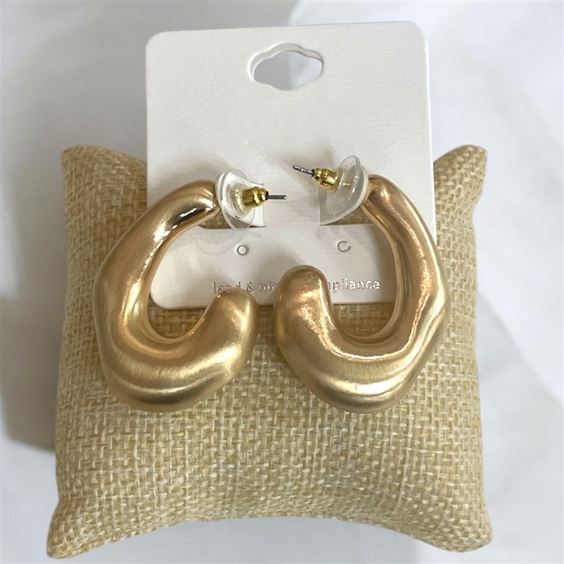 CE1041 CHUNKY OPEN HOOP EARRINGS