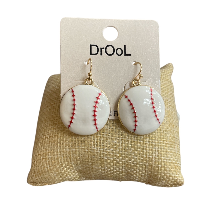 CE11138  BASEBALL  EARRINGS